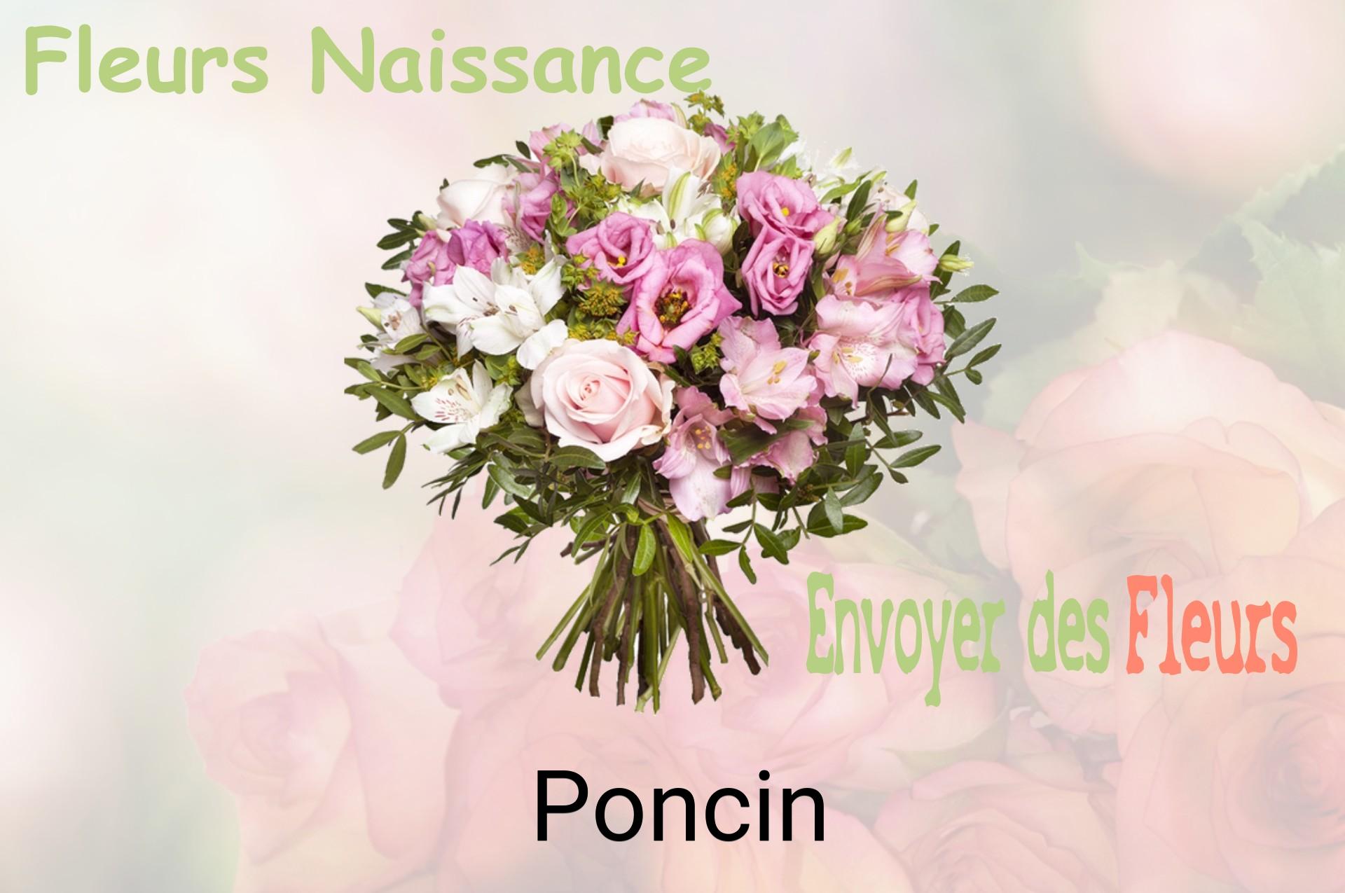 Bouquet de fleurs de naissance livré à Poncin